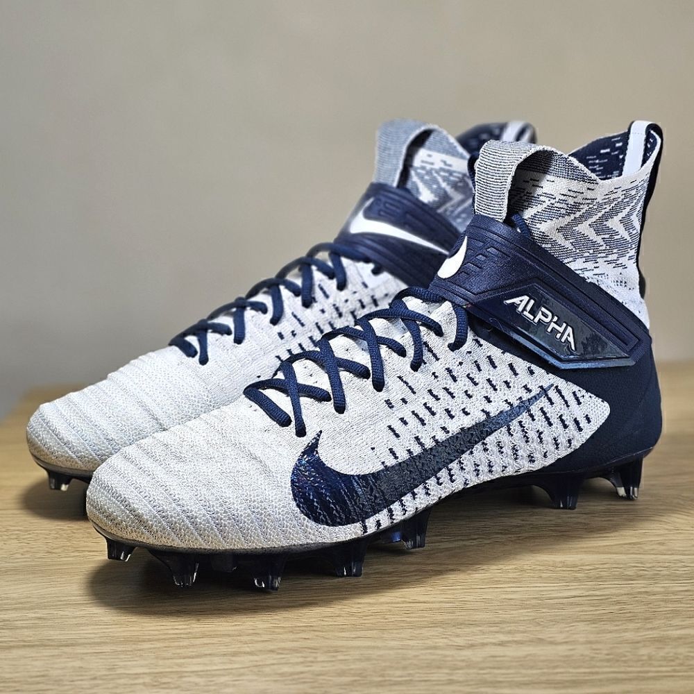 Nike Alpha Menace Elite 2 Flyknit Football Cleats Men's 12.5 White BV2077-101 LE